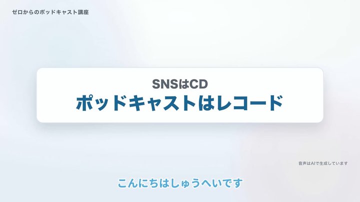 SNSはCD、ポッドキャストはレコード