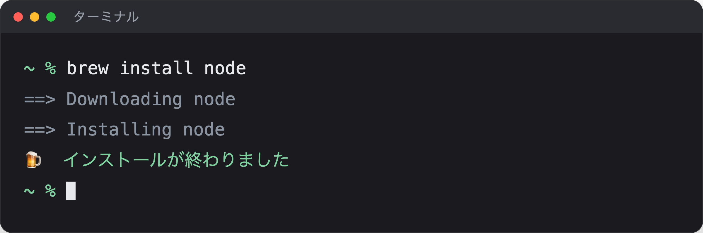 ターミナルにコマンドを貼り付けた画面